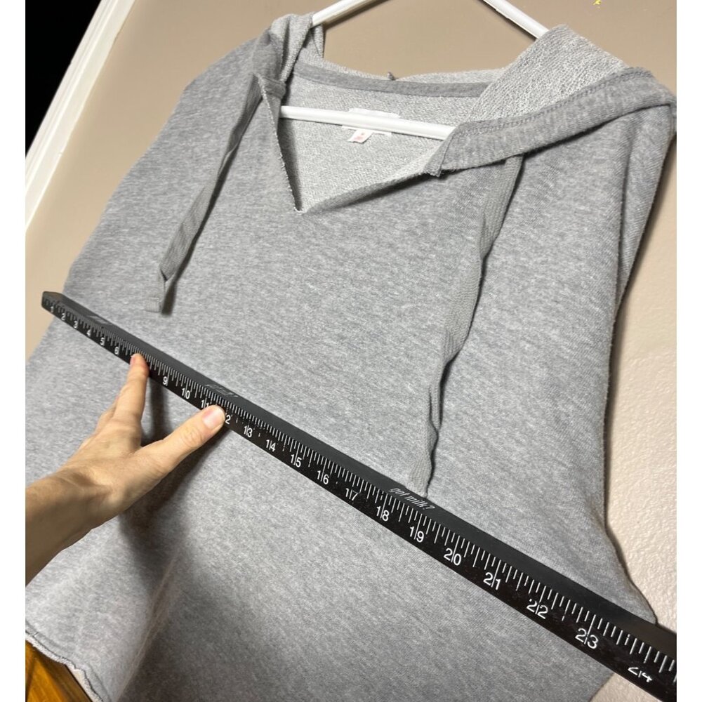 Colsie Hoodie Gray Crop Oversized Lounge Casual Basic Pullover Unisex Womens M - Picture 9 of 9